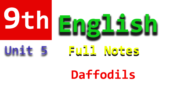 daffodils unit 5 notes