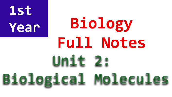 1st year biology unit 2 notes