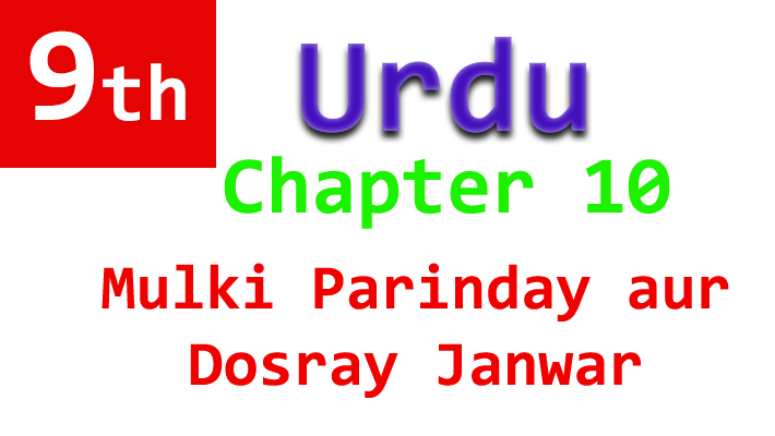9th urdu chapter 10 mulki parinday janwar