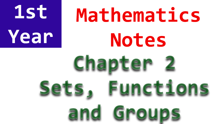1st year f.sc mathematics chapter 2 notes
