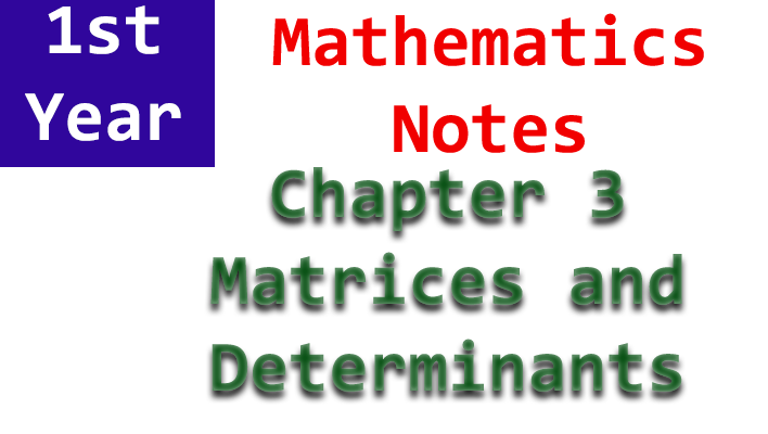 1st year f.sc mathematics chapter 3 notes
