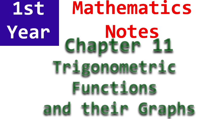 1st year f.sc mathematics chapter 11 notes
