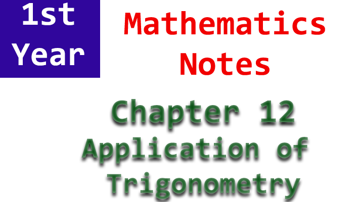 1st year f.sc mathematics chapter 12 notes