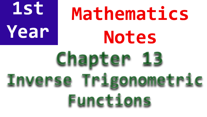 1st year f.sc mathematics chapter 13 notes