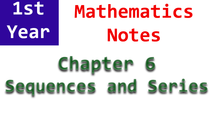 1st year f.sc mathematics chapter 6 notes