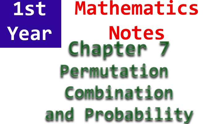 1st year f.sc mathematics chapter 7 notes