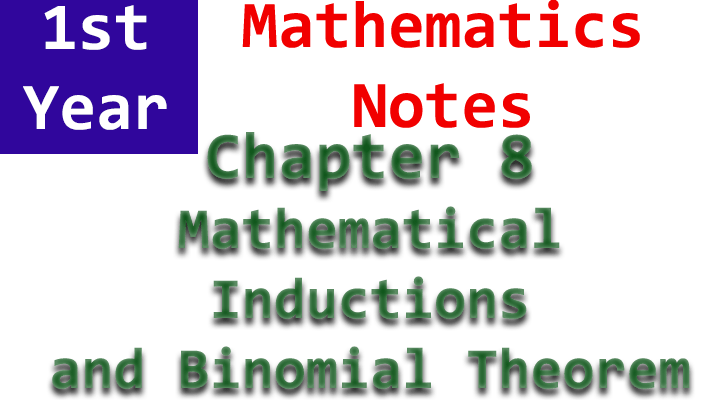 1st year f.sc mathematics chapter 8 notes