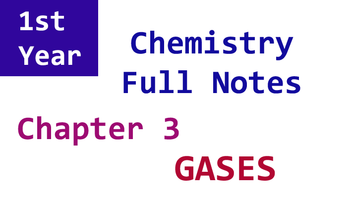 1st year chemistry chapter 3 notes