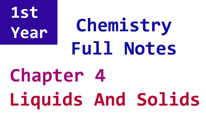 1st year chemistry chapter 4 notes