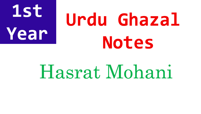 hasrat mohani ghazal 1st year